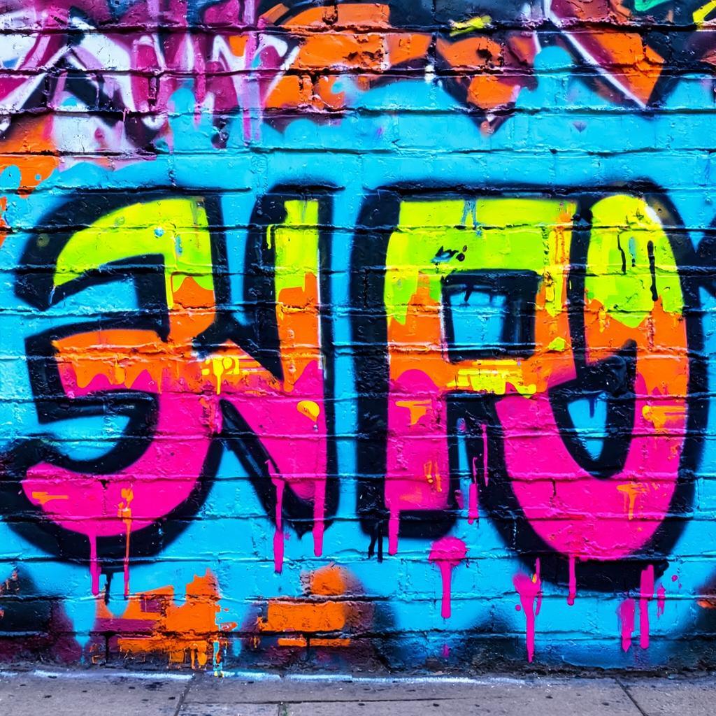 Layered graffiti wall